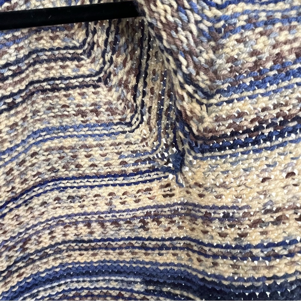 Handmade Blue Striped Cap Sleeve Tunic Sweater Vest. Size Small. - Picture 7 of 9